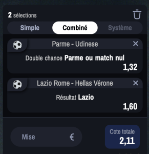 conseil pronostic parions sport combine football serie a