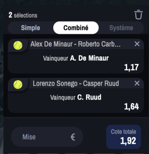 conseil en pronostic sportif tipster tennis ticket combine atp tour fdj