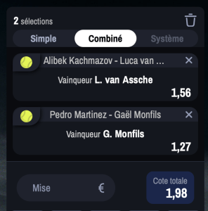 pronostic sportif tennis parions spot ticket combine fdj fiable atp grosse cote balle jaune