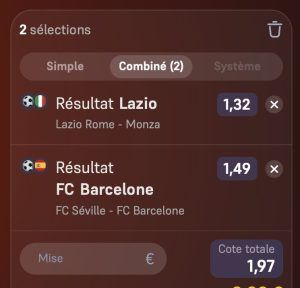 analyse pronostic sportif parions sport combine football ticket serie A et Liga grosse cote safe fun buteurs