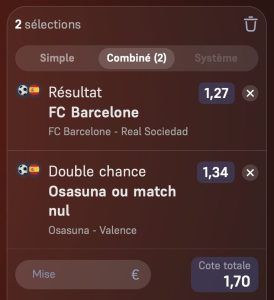 ticket pronostic parions sport liga football combine parions sport ticket fdj