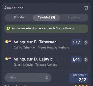 parions sport ticket analyse avis tennis fdj