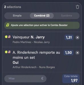 ticket analyse conseil avis tennis parions sport combine fdj