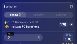 ticket parions sport ligue des champions match Barcelone contre paris saint germain ticket fdj grosse cote safe fun buteur gros coupon fiable