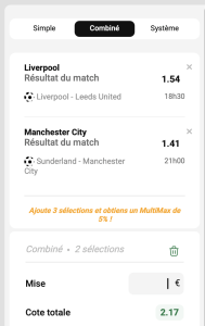 ticket combine coupon football parions sport fdj