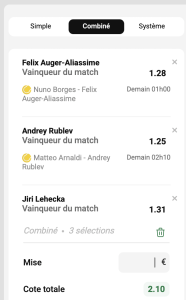 ticket parions sport combine coupon tennis atp grand chelem open Australie fdj