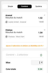 ticket analyse parions sport coupon combine football fdj premier league soccer