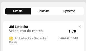ticket analyse parions sport combine tennis balle jaune atp circuit coupon fiable