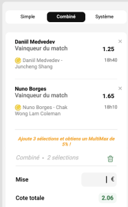 ticket analyse ticket parions sport combine tennis atp grosse cote coupon fdj