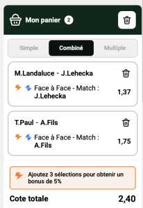 ticket analyse parions sport combine tennis atp tour Miami fdj