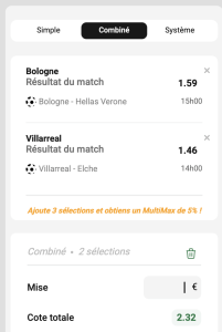 ticket analyse parions sport combine football coupon fdj