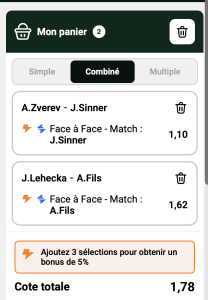 ticket analyse parions sport combine tennis atp