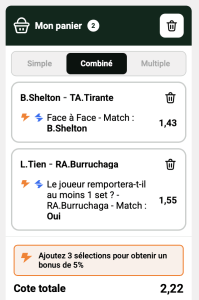 ticket analyse parions sport combine tennis atp tournoi masters combine coupon fdj grosse cote