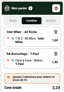 ticket analyse parions sport combine football tennis coupon fdj