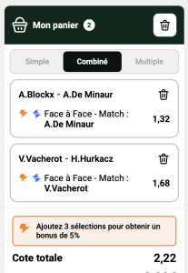 ticket analyse parions sport combine tennis atp Rolex monte Carlo atp 1000 coupon grosse cote combine fdj