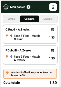 pronostic ticket analyse parions sport combine tennis atp