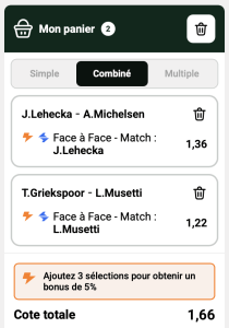 ticket analyze parions sport combine tennis balle jaune coupon fdj grosse cote