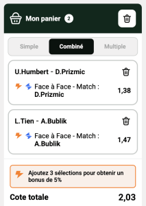 ticket analyse parions sport combine tennis atp