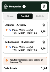 ticket analyse parions sport combine tennis atp !