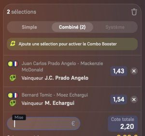 ticket analyse parions sport combine atp