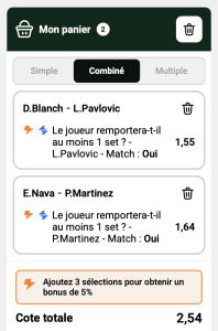 ticket analyse parions sport combine tennis atp