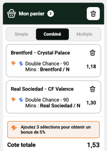 ticket analyse parions sport combine football coupon fdj grosse cote