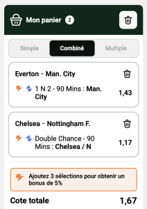 ticket analyse parions sport combine football coupon fdj