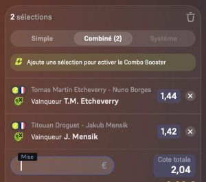 ticket combine parions sport coupon fdj Paris sportifs tennis atp grand chelem Roland garros