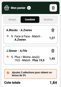 ticket analyse parions sport combine tennis demi finale coupon fdj madrid