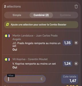 ticket analyse parions sport combine tennis atp tour grand chelem Roland Garros coupon fdj grosse cote