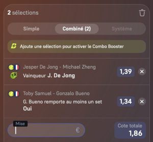 ticket analyse parions sport combine tennis grand chelem Roland Garros atp coupon fdj grosse cote