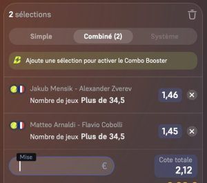 ticket analyse parions sport combine tennis coupon demi finale roland garros grand chelem