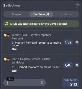 ticket analyse parions sport combine tennis atp saison gazon