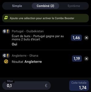 ticket analyse parions sport coupe du monde football ticket fdj combine grosse confiance coupon Ronaldo Cristiano fdj parionssport