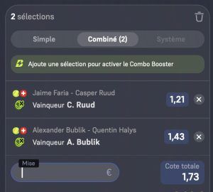 ticket analyze parions sport combine tennis atp