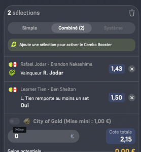 ticket analyse parions sport combine tennis atp demi finale masters 1000 montreal coupon fdj fiable rentable