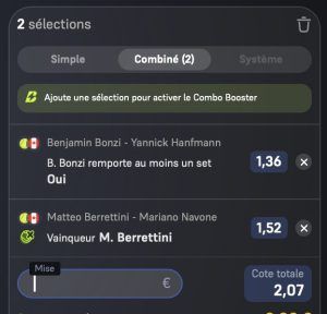 ticket analyse parions sport combine tennis atp montreal coupon fdj