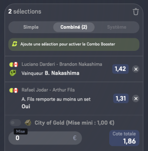 ticket analyse parions sport tennis combine atp montreal grosse cote coupon fdj fiable rentable