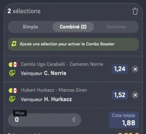 ticket analyse parions sport combine tennis atp Montreal soirée xxl grosse cote coupon fdj a gogo