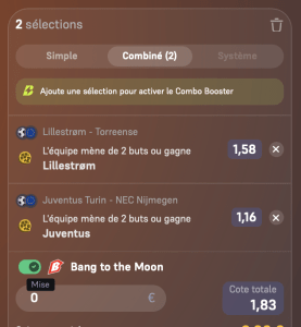 ticket analyse parions sport combine football Europa League coupon fdj grosse cote fiable