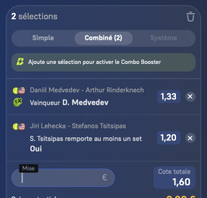 ticket analyse parions sport combine tennis atp