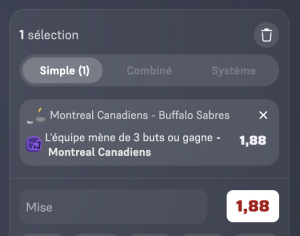 ticket analyse parions sport combine coupon fdj sport us hockey sur glace nhl grosse cote
