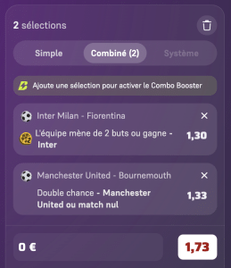 ticket analyse parions sport combine football safe