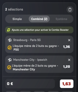 ticket avis analyse parions sport combine football