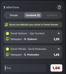 analyse ticket parions sport coupon combine fdj tennis