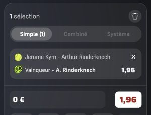 ticket analyse parions sport tennis