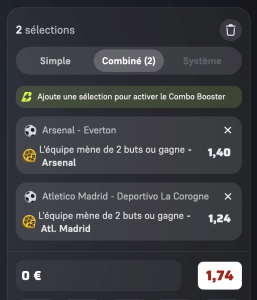 ticket analyse parions sport combine football coupon fdj